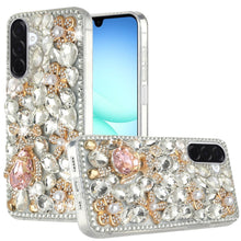 For Samsung A17 5G Case Full Diamond Bling 3D Jewel Ornaments + Tempered Glass