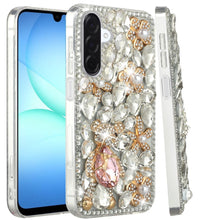 For Samsung A17 5G Case Full Diamond Bling 3D Jewel Ornaments + Tempered Glass
