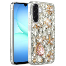 For Samsung A17 5G Case Full Diamond Bling 3D Jewel Ornaments + Tempered Glass