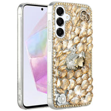 For Samsung A36 Case Full Bling with 3D Rhinestones Phone Cover + Tempered Glass