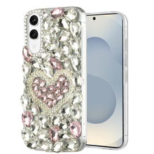 For Samsung S25 Edge Case Full Diamond Bling 3D Jewel Ornaments + Tempered Glass
