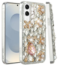 For Samsung S25 Edge Case Full Diamond Bling 3D Jewel Ornaments + Tempered Glass
