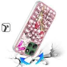 For Moto G Power 2025/26 Case Full Faux Diamond Bling 3D Jewels + Tempered Glass
