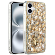 For iPhone 16 Plus 6.7in Case Full Bling Rhinestones Phone Cover +Tempered Glass