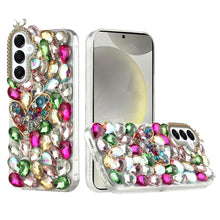 For Samsung S25+/S24+ Case Full Diamond Bling Cover 3D Jewels + Tempered Glass