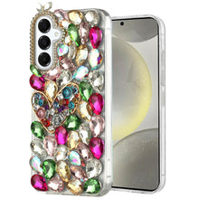 For Samsung S25+/S24+ Case Full Diamond Bling Cover 3D Jewels + Tempered Glass
