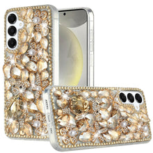 For Samsung S25+/S24+ Case Full Diamond Bling Cover 3D Jewels + Tempered Glass