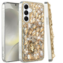 For Samsung S25+/S24+ Case Full Diamond Bling Cover 3D Jewels + Tempered Glass