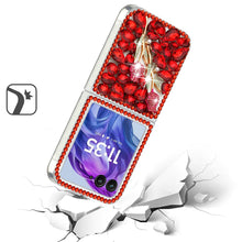 For Motorola Razr+ Plus 2024 Case Full Diamond Bling with Ornaments Hard Cover