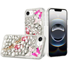 For iPhone 16e Case Full Diamond Bling Cover Faux 3D Jewels + Tempered Glass