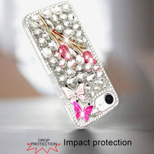 For iPhone 16e Case Full Diamond Bling Cover Faux 3D Jewels + Tempered Glass