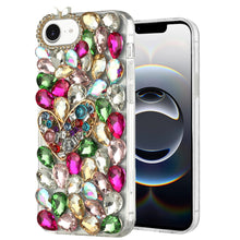 For iPhone 16e Case Full Diamond Bling Cover Faux 3D Jewels + Tempered Glass