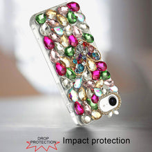 For iPhone 16e Case Full Diamond Bling Cover Faux 3D Jewels + Tempered Glass