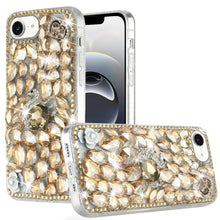 For iPhone 16e Case Full Diamond Bling Cover Faux 3D Jewels + Tempered Glass