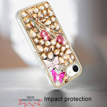 For iPhone 16e Case Full Diamond Bling Cover Faux 3D Jewels + Tempered Glass