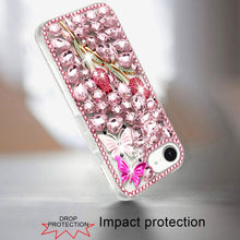 For iPhone 16e Case Full Diamond Bling Cover Faux 3D Jewels + Tempered Glass
