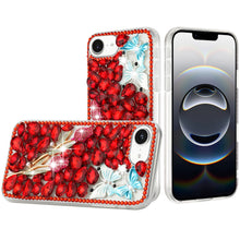 For iPhone 16e Case Full Diamond Bling Cover Faux 3D Jewels + Tempered Glass