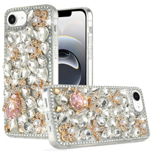 For iPhone 16e Case Full Diamond Bling Cover Faux 3D Jewels + Tempered Glass