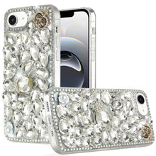 For iPhone 16e Case Full Diamond Bling Cover Faux 3D Jewels + Tempered Glass