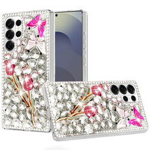 For Samsung S26 Ultra Case Full Diamond Bling 3D Jewel Ornaments +Tempered Glass