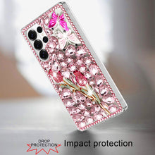For Samsung S26 Ultra Case Full Diamond Bling 3D Jewel Ornaments +Tempered Glass