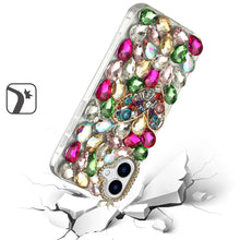 For iPhone 16 6.1inch Case Full Bling Rhinestones Phone Cover + Tempered Glass