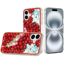 For iPhone 16 6.1inch Case Full Bling Rhinestones Phone Cover + Tempered Glass