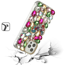 For iPhone 16 Pro 6.3in Case Full Bling Rhinestones Phone Cover + Tempered Glass