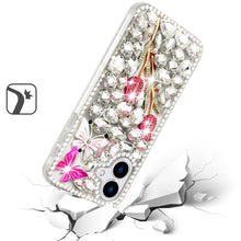 For iPhone 17 Case Full Diamond Bling Cover 3D Jewel Ornaments + Tempered Glass