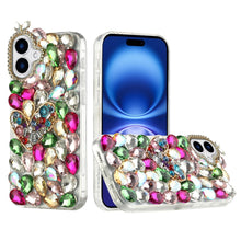 For iPhone 17 Case Full Diamond Bling Cover 3D Jewel Ornaments + Tempered Glass