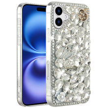 For iPhone 17 Case Full Diamond Bling Cover 3D Jewel Ornaments + Tempered Glass