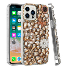 For iPhone 13 Pro Max Case Full Diamond Bling with Ornaments Hard Phone Cover