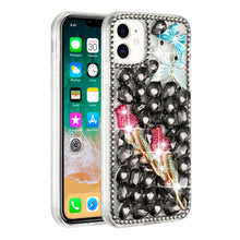 For iPhone 15 Case Full Diamond Bling w/ Faux Jewel Ornaments + 2 Tempered Glass