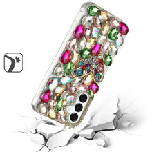 For Samsung S25/S24 Case Full Diamond Bling Cover 3D Jewels + Tempered Glass