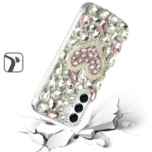 For Samsung S25/S24 Case Full Diamond Bling Cover 3D Jewels + Tempered Glass