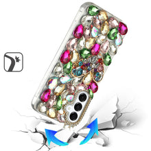 For Samsung S25 FE Case Full Diamond Bling 3D Jewel Ornaments + Tempered Glass