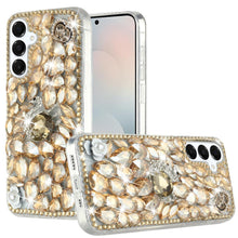 For Samsung S25 FE Case Full Diamond Bling 3D Jewel Ornaments + Tempered Glass