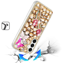 For Samsung S25 FE Case Full Diamond Bling 3D Jewel Ornaments + Tempered Glass