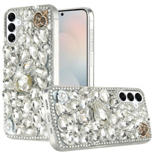For Samsung S25 FE Case Full Diamond Bling 3D Jewel Ornaments + Tempered Glass