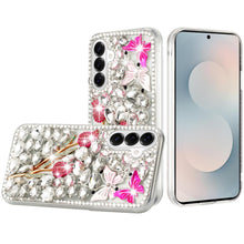 For Samsung S26 6.3" Case Full Diamond Bling 3D Jewel Ornaments + Tempered Glass