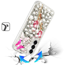 For Samsung S26 6.3" Case Full Diamond Bling 3D Jewel Ornaments + Tempered Glass
