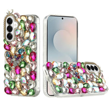 For Samsung S26 6.3" Case Full Diamond Bling 3D Jewel Ornaments + Tempered Glass