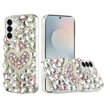 For Samsung S26 6.3" Case Full Diamond Bling 3D Jewel Ornaments + Tempered Glass