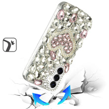 For Samsung S26 6.3" Case Full Diamond Bling 3D Jewel Ornaments + Tempered Glass