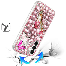 For Samsung S26 6.3" Case Full Diamond Bling 3D Jewel Ornaments + Tempered Glass