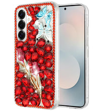 For Samsung S26 6.3" Case Full Diamond Bling 3D Jewel Ornaments + Tempered Glass