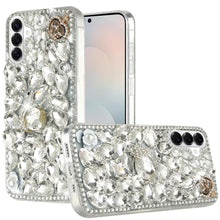For Samsung S26 6.3" Case Full Diamond Bling 3D Jewel Ornaments + Tempered Glass