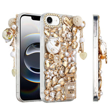 For iPhone 16e Case Full Bling Faux Diamond Rhinestone Jewel + Tempered Glass