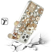 For Moto G Stylus 2025 Case Bling Faux Diamond Rhinestone Jewel + Tempered Glass