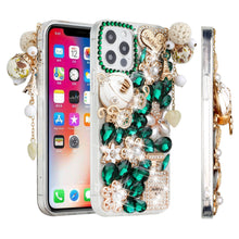 For iPhone 15 Case Full Bling Faux Diamond Rhinestone Jewel + 2 Tempered Glass